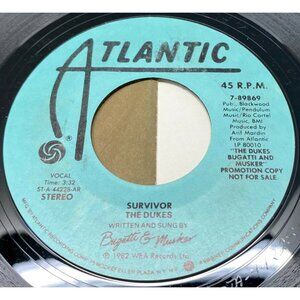 The Dukes Survivor 45 Vinyl 80s Rock Pop Atlantic Promo 7-86869 VG+